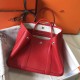 Hermes Garden Party 36 Bag In Red Clemence Leather