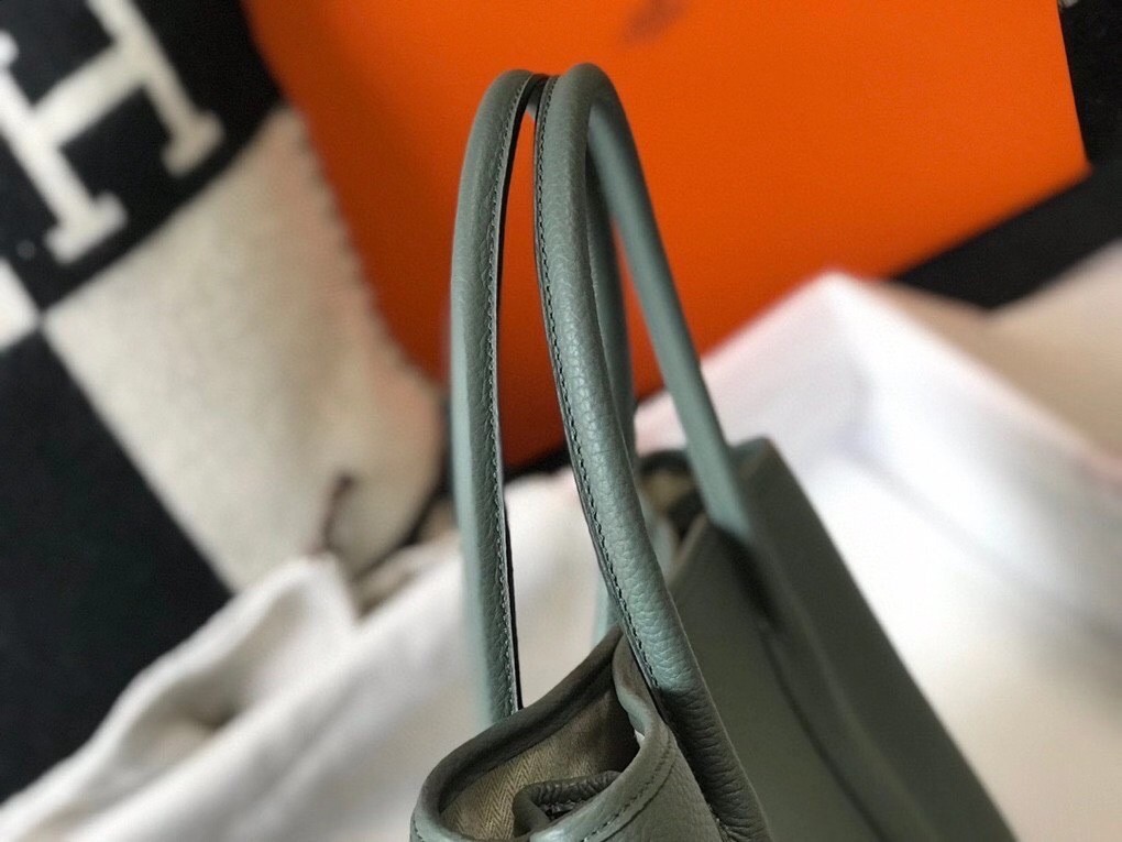 Hermes Garden Party 36 Bag In Vert Amande Clemence Leather