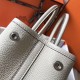 Hermes Garden Party 36 Bag In White Clemence Leather