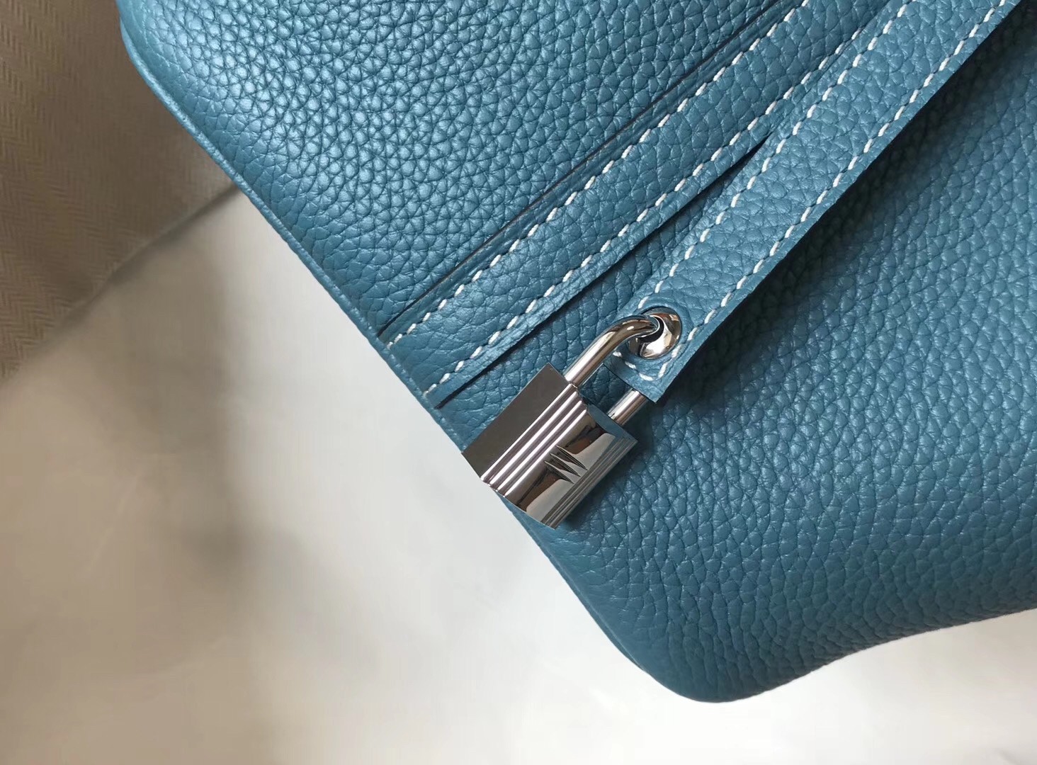 Hermes Picotin Lock 18 Bag In Blue Jean Clemence Leather