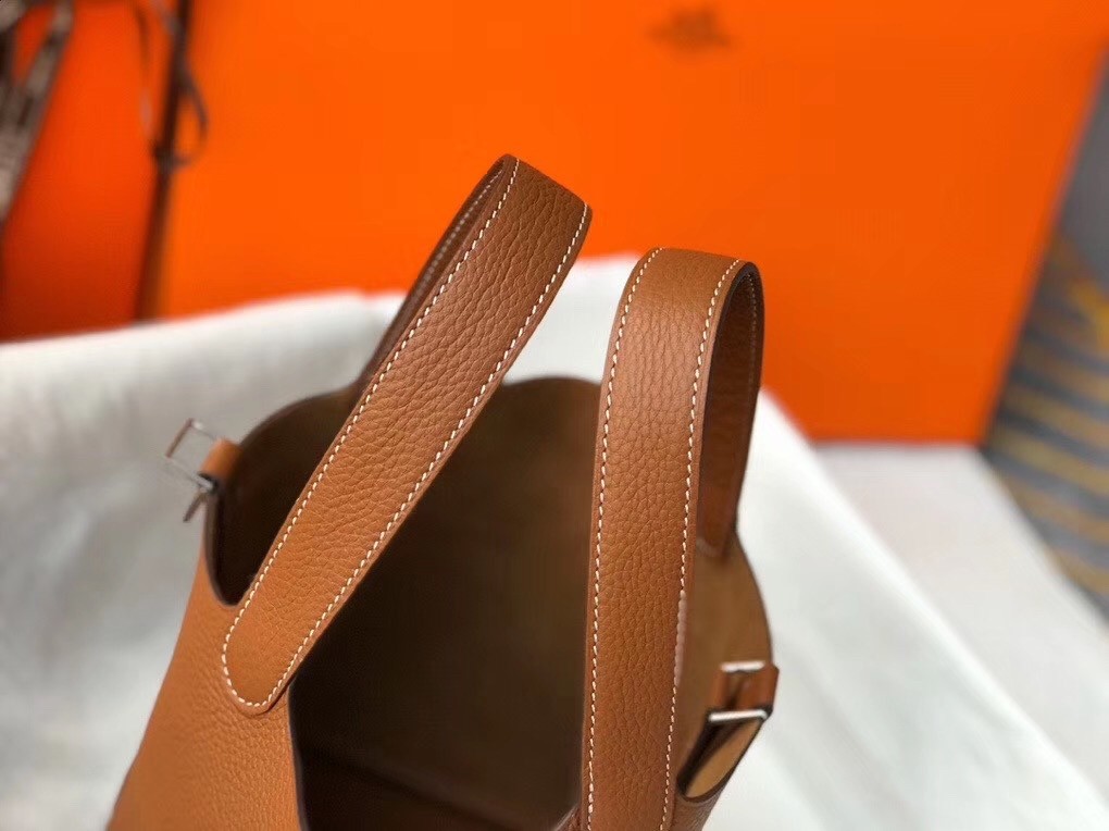 Hermes Picotin Lock 18 Bag In Gold Clemence Leather