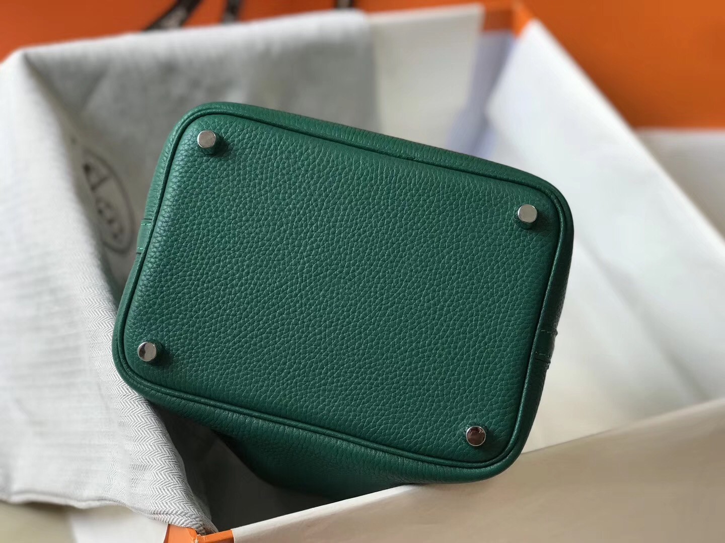 Hermes Picotin Lock 18 Bag In Vert Vertigo Clemence Leather