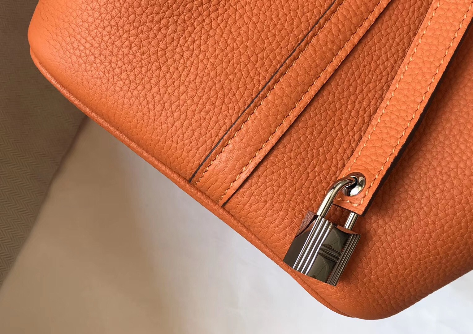 Hermes Picotin Lock 18 Bag In Orange Clemence Leather