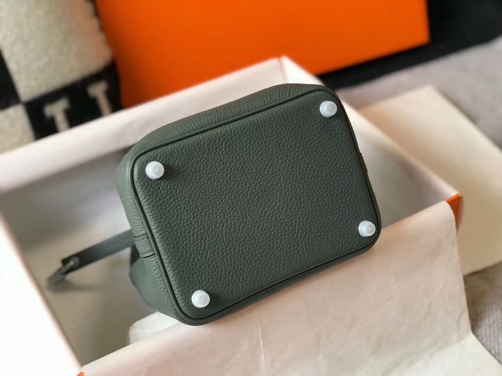 Hermes Picotin Lock 18 Bag In Vert Amande Clemence Leather