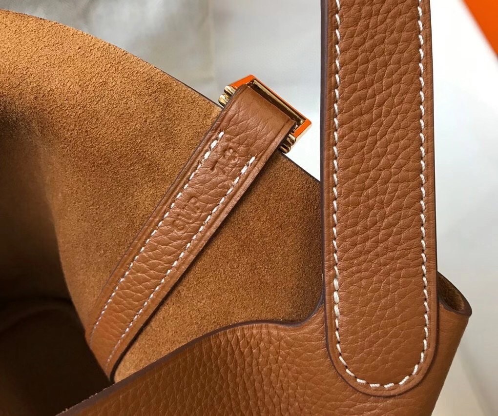 Hermes Picotin Lock 22 Bag In Gold Clemence Leather
