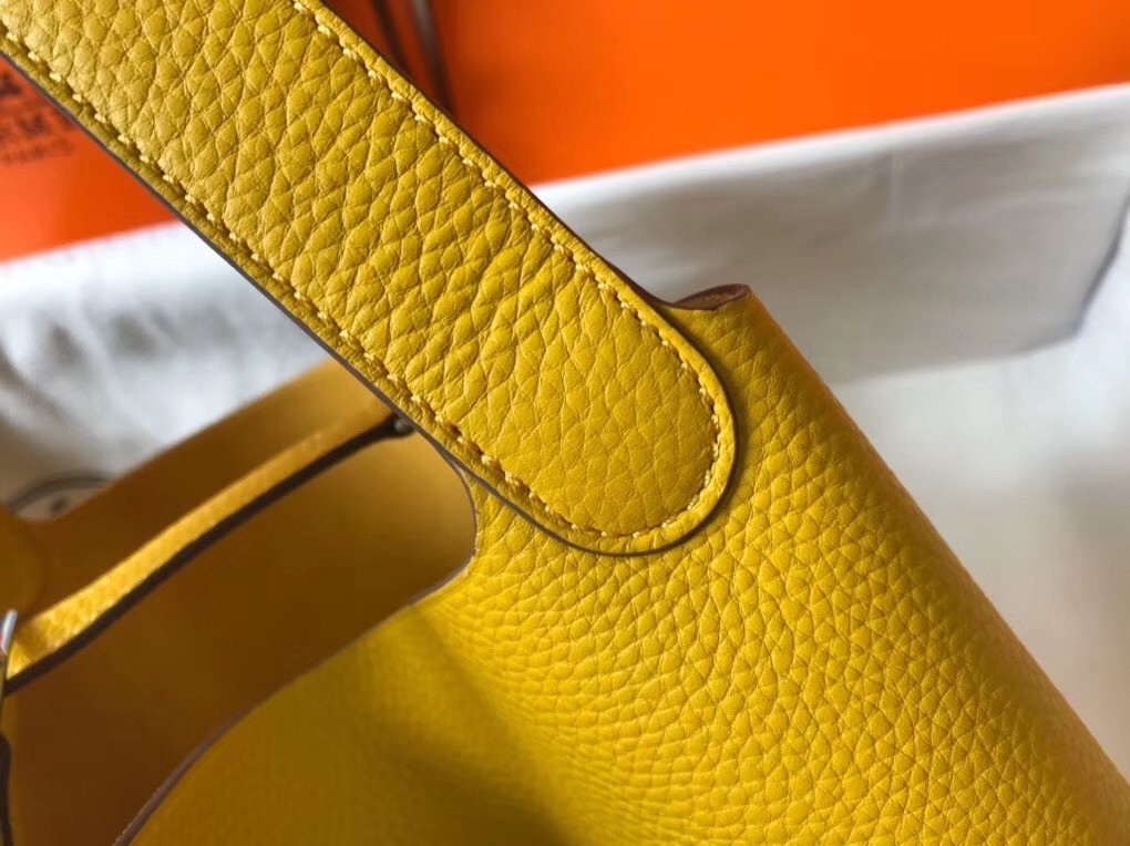 Hermes Picotin Lock 22 Bag In Yellow Clemence Leather