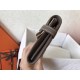 Hermes Kelly Classic Long Wallet In Etoupe Clemence Leather
