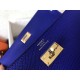 Hermes Kelly Classic Long Wallet In Blue Electric Epsom Leather