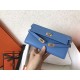 Hermes Kelly Classic Long Wallet In Blue Jean Epsom Leather