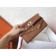 Hermes Kelly Classic Long Wallet In Brown Epsom Leather