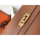 Hermes Kelly Classic Long Wallet In Brown Epsom Leather