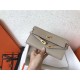 Hermes Kelly Classic Long Wallet In Grey Epsom Leather
