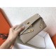 Hermes Kelly Classic Long Wallet In Grey Epsom Leather