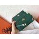 Hermes Kelly Classic Long Wallet In Malachite Epsom Leather
