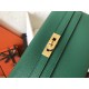 Hermes Kelly Classic Long Wallet In Malachite Epsom Leather