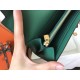 Hermes Kelly Classic Long Wallet In Malachite Epsom Leather
