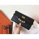 Hermes Kelly Classic Long Wallet In Black Epsom Leather