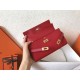 Hermes Kelly Classic Long Wallet In Red Epsom Leather