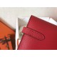 Hermes Kelly Classic Long Wallet In Red Epsom Leather