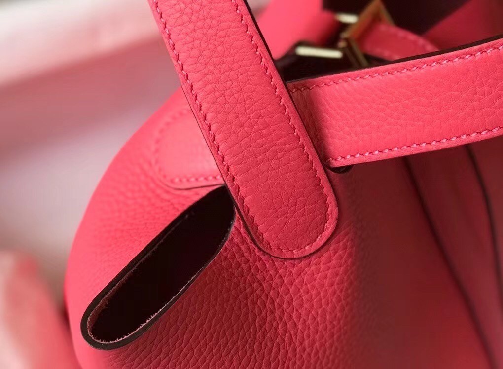 Hermes Picotin Lock 18 Bag In Rose Lipstick Clemence Leather