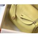 Hermes Lindy 30cm Bag In Jaune Poussin Clemence Leather