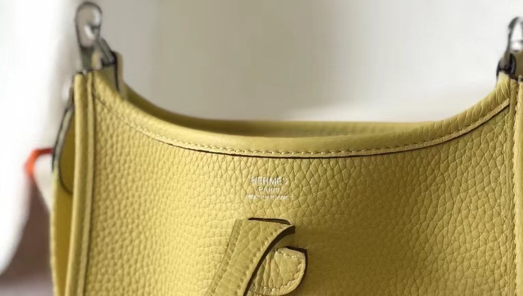 Hermes Evelyne III TPM Bag In Jaune Poussin Clemence Leather