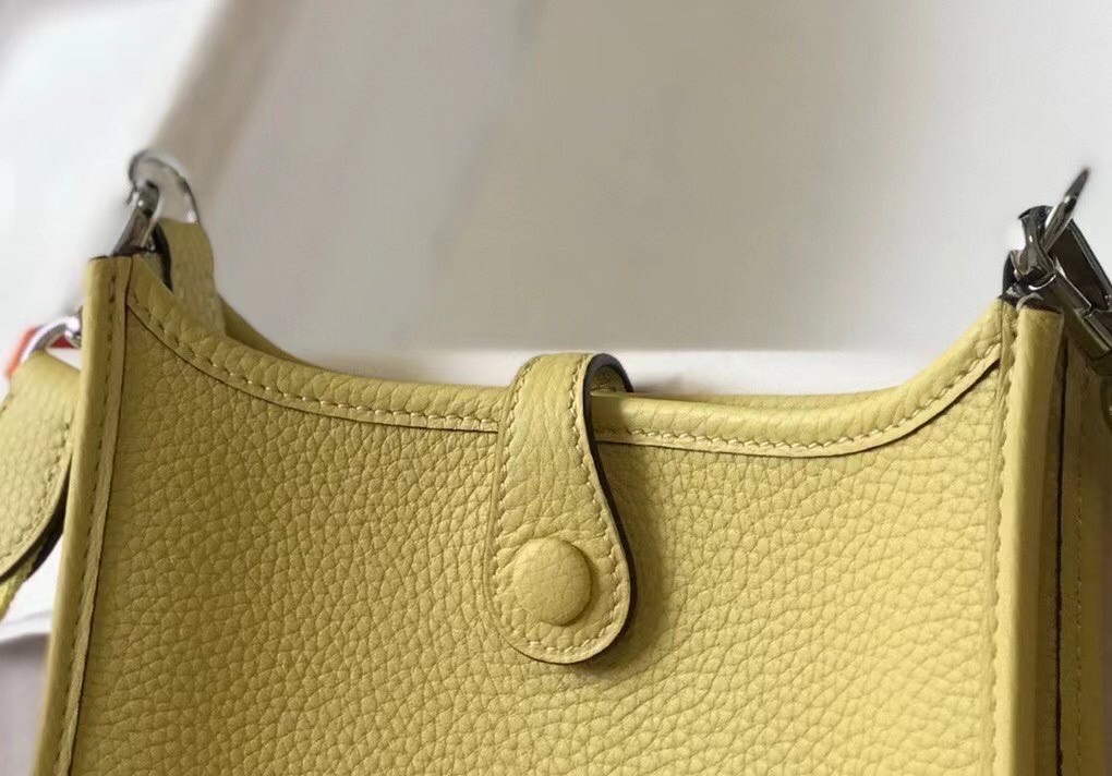 Hermes Evelyne III TPM Bag In Jaune Poussin Clemence Leather