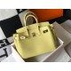 Hermes Jaune Poussin Clemence Birkin 30cm Bag