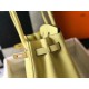 Hermes Jaune Poussin Clemence Birkin 30cm Bag