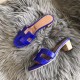 Hermes Oasis Sandals In Blue Matte Niloticus Crocodile