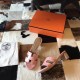 Hermes Oasis Sandals In Pink Shiny Niloticus Crocodile