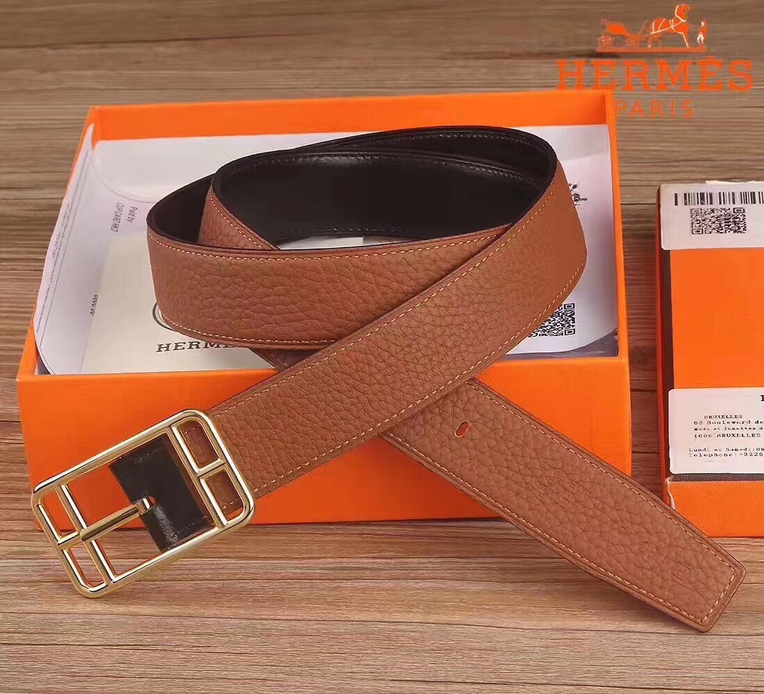 Hermes Brown Cape Cod 32 Reversible Belt