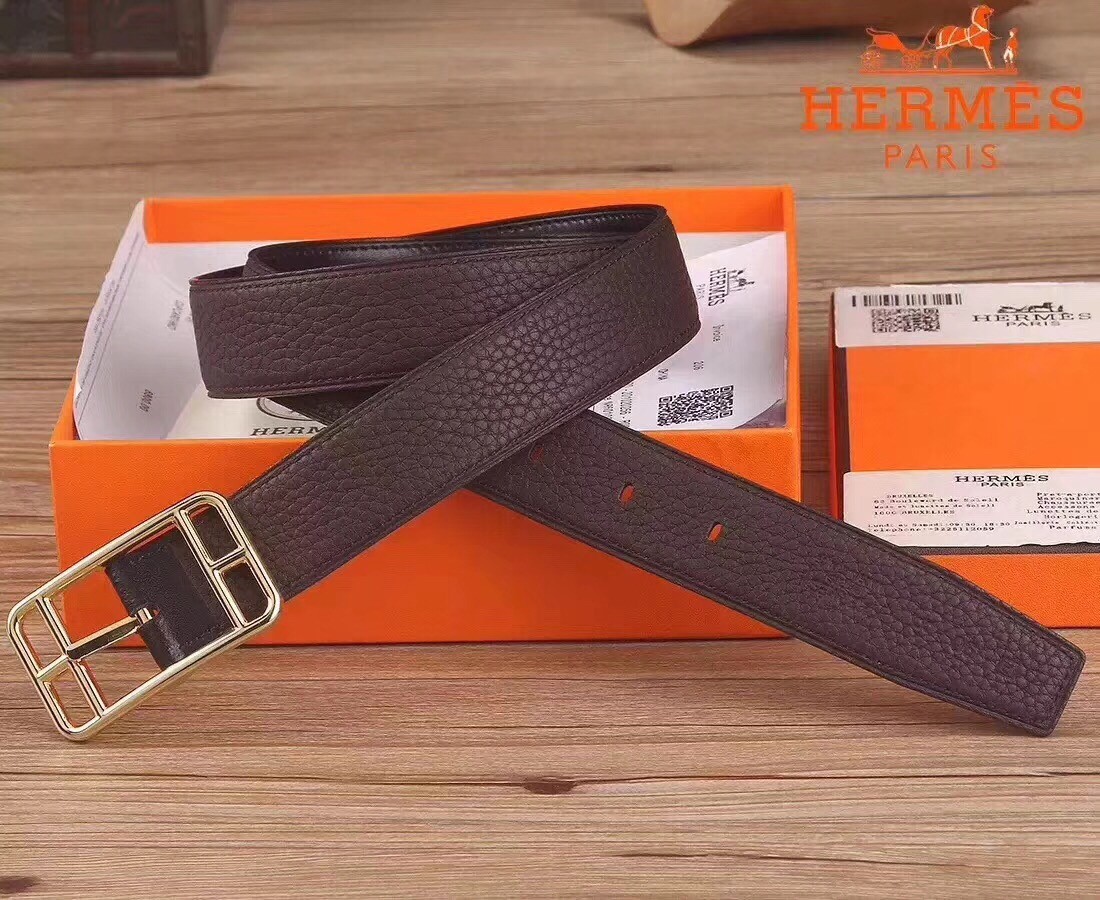 Hermes Chocolate Cape Cod 32 Reversible Belt