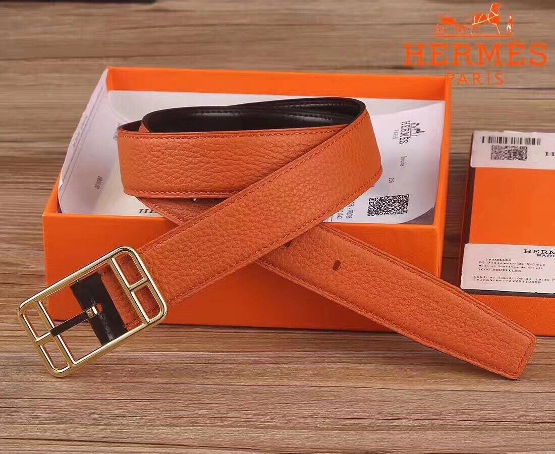 Hermes Orange Cape Cod 32 Reversible Belt