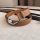 Hermes Brown Licol 40 MM Reversible Leather Belt