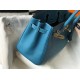 Hermes Blue Jean Clemence Birkin 30cm Bag