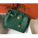 Hermes Malachite Clemence Birkin 30cm Bag