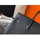 Hermes Noir Clemence Birkin 30cm Bag