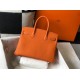 Hermes Orange Clemence Birkin 30cm Bag