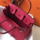 Hermes Rose Red Clemence Birkin 30cm Bag