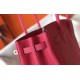 Hermes Rose Red Clemence Birkin 30cm Bag