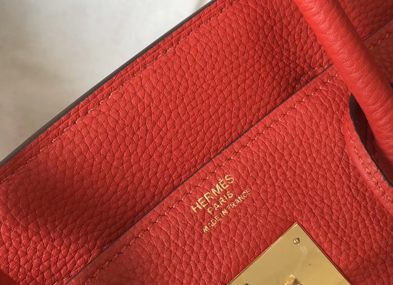 Hermes Red Clemence Birkin 30cm Bag