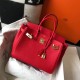 Hermes Red Clemence Birkin 30cm Bag