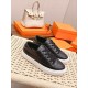 Hermes Women's Deep Sneakers in Black Leather