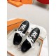 Hermes Women's Day Sneakers in Black Leather