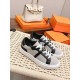 Hermes Women's Day Sneakers in H Canvas with Black Leather