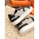 Hermes Women's Day Sneakers in H Canvas with Black Leather