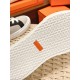 Hermes Women's Day Sneakers in H Canvas with Black Leather