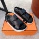 Hemes Women's Electric Sandals in Black Leather