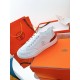 Hermes Men's Get Sneakers in White Calfskin